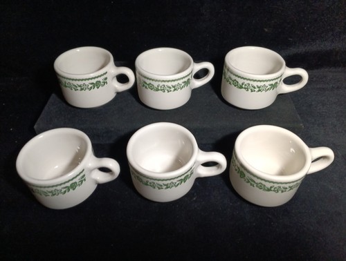 BUFFALO CHINA "KENMORE GREEN" Restaurant Ware Cup 2.5"H x 3"W of Bowl - Picture 2 of 7