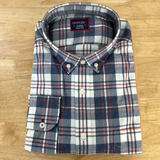 NEW UNTUCKit Mens XL Regular Fit Lightweight Flannel Plaid Button Down Blue