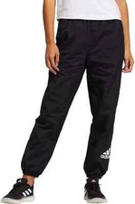 NWT Adidas Women's Fashion High-Waisted Woven Pants, Size Medium, Black