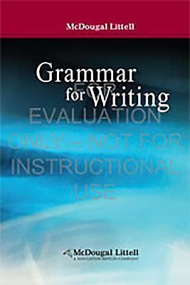 Grammar for Writing Grade 7 by McDougal-Littell Publishing Staff (2007 ...