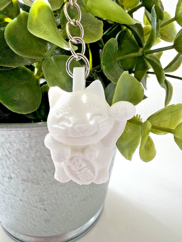 Maneki Neko - Glückskatze - Schlüsselanhänger oder Ohrringe Schmuck 3D bedruckt handgefertigt rosa - Bild 15 von 16