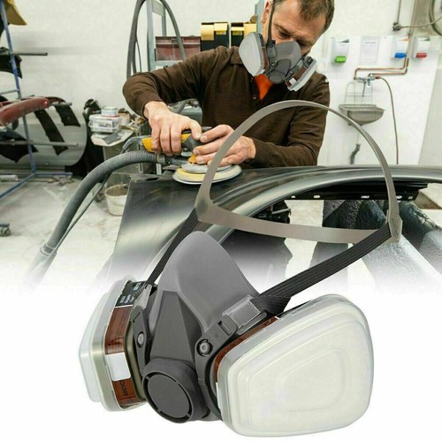 7 IN 1 Half Face Gas Mask Facepiece Spray Painting Respirator Gas Mask Cover New - Picture 5 of 12