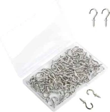 100 Pcs Small Screw Hooks, 1/2 Inch Screw-In Hooks Copper Plated Metal Cup Hooks