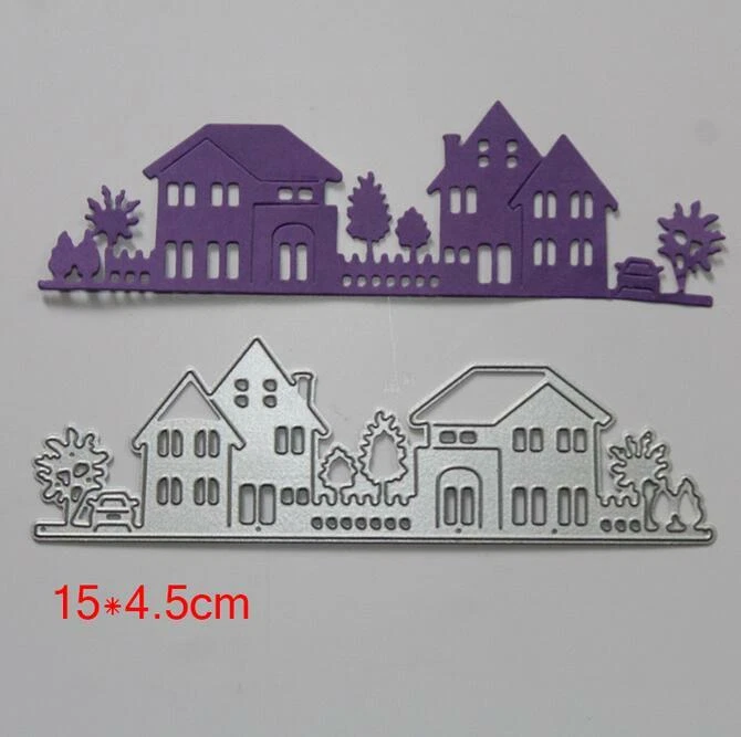 House Metal Cutting Dies Village Scrapbooking Craft Cut Embossing Card Making