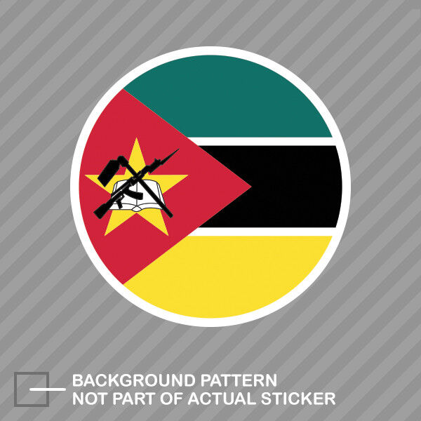 Round Mozambican Flag Sticker Decal Vinyl Mozambique MOZ