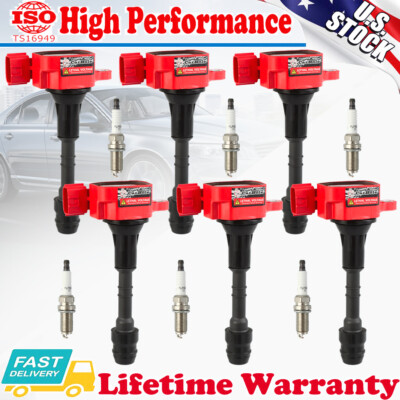 For Nissan Altima Maxima Quest Murano 3.5 UF349 Ignition Coil & Spark Plug 6Pack
