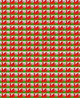 KUTE KREATIONS BOWTIQUE GORGEOUS "ST DAVIDS DAY DAFFODIL DRAGON" CANVAS PRINTED FABRIC SHEET..HAIR BOWS,