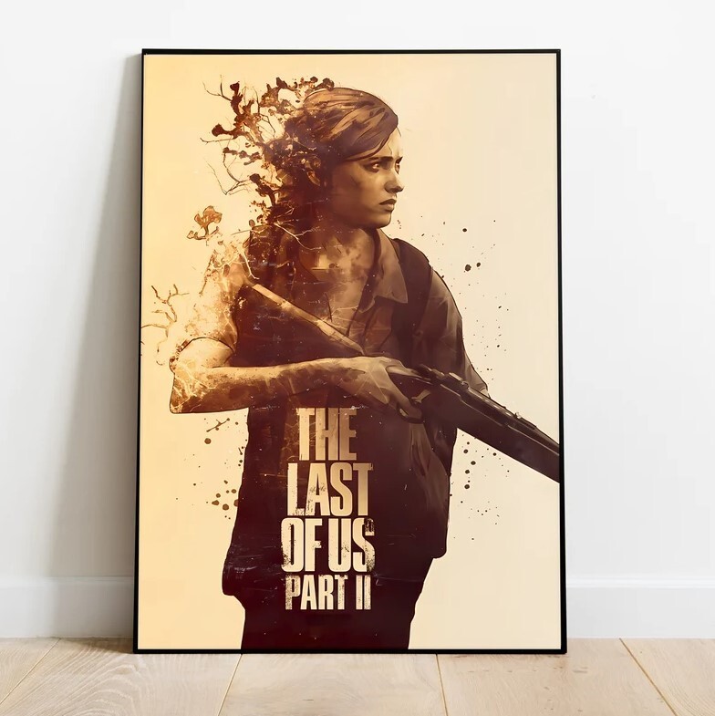 Póster Last of Us II, arte de pared y decoración del hogar, póster de videojuego regalo