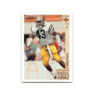 Matt Darby Rookie 1992 Upper Deck #9 Buffalo Bills Football Card