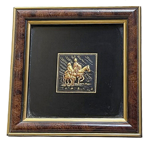 Vintage Damaszener Toledo Spanien Gold Don Quijote Sancho Pansa Gravur gerahmt - Bild 10 von 11