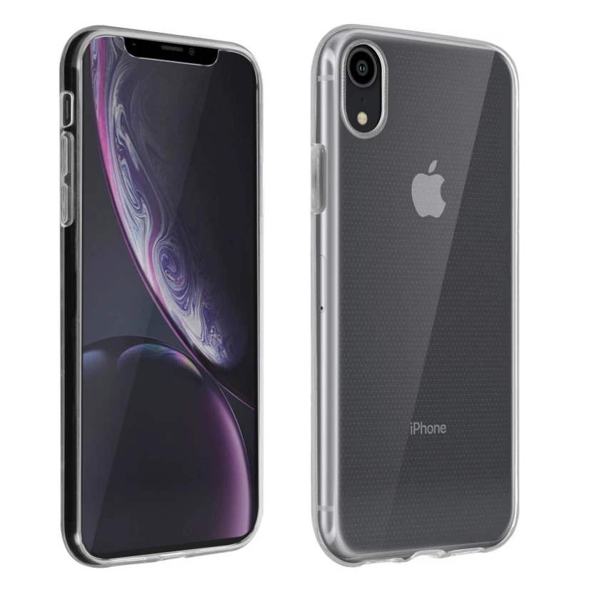 Custodia IPhone XR Flessibile Con Motivo Floreale Viola E Grigio | Cover Morbida Sottile Con Protezione Completa | Compatibile Ricarica Wireless