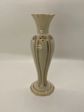 Lenox 8" tall Vanguard Collection Bud Vase Art Deco Style Ivory Gold Vintage