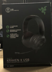 Razer Kraken X Usb Gaming Headset 7 1 Surround Sound Earcup Lighting Brand New Ebay