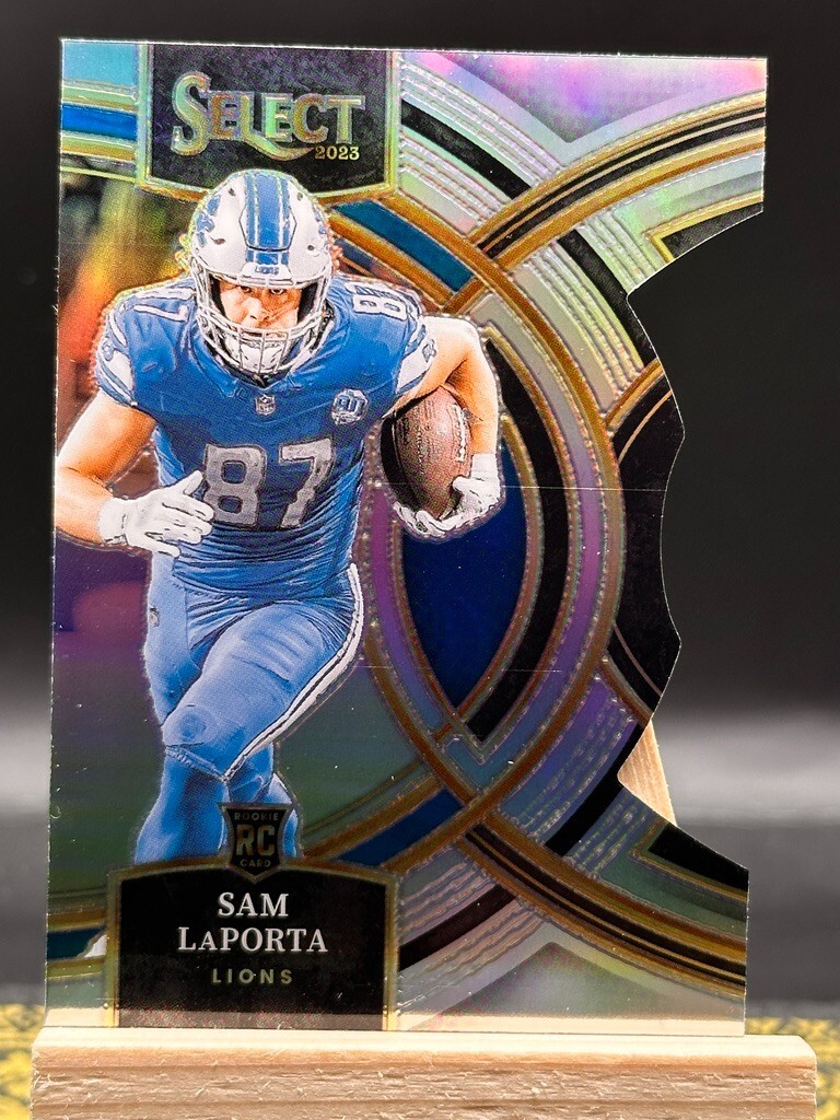 2023 Select Football - Sam LaPorta RC - Premier Silver Prizm Die-Cut - 106