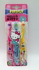 HELLO KITTY Child Soft. A Pack of 3 Toothbrush Set Firefly BRAND NEW SEALED PACK