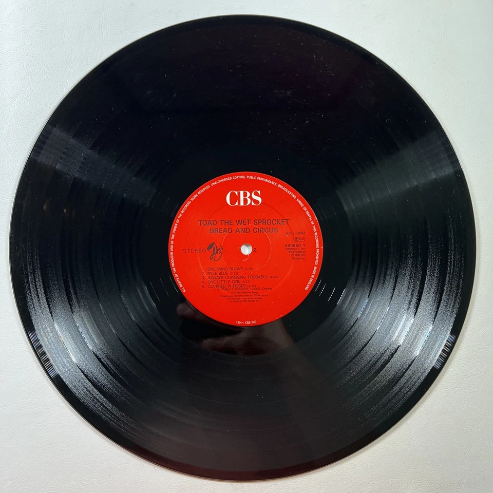 Toad The Wet Sprocket “Bread And Circus” LP/CBS 4658501 (EX) Rare UK Press 1989 - Image 4 of 4