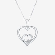 Diamond Accent White Diamond Sterling Silver Heart Pendant Necklace
