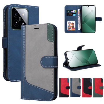 Retro Nähte PU Leder Geldbörse Etui Handyhülle für Xiaomi 14 12 K70e 13C Note 13