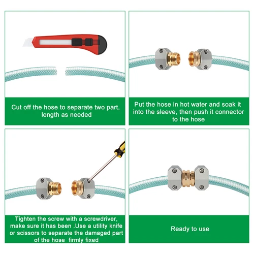 1 Set 3/4'' 5/8'' Al Water Hose Pipe Repair Kit Male Female Garden Connector - Picture 6 of 12