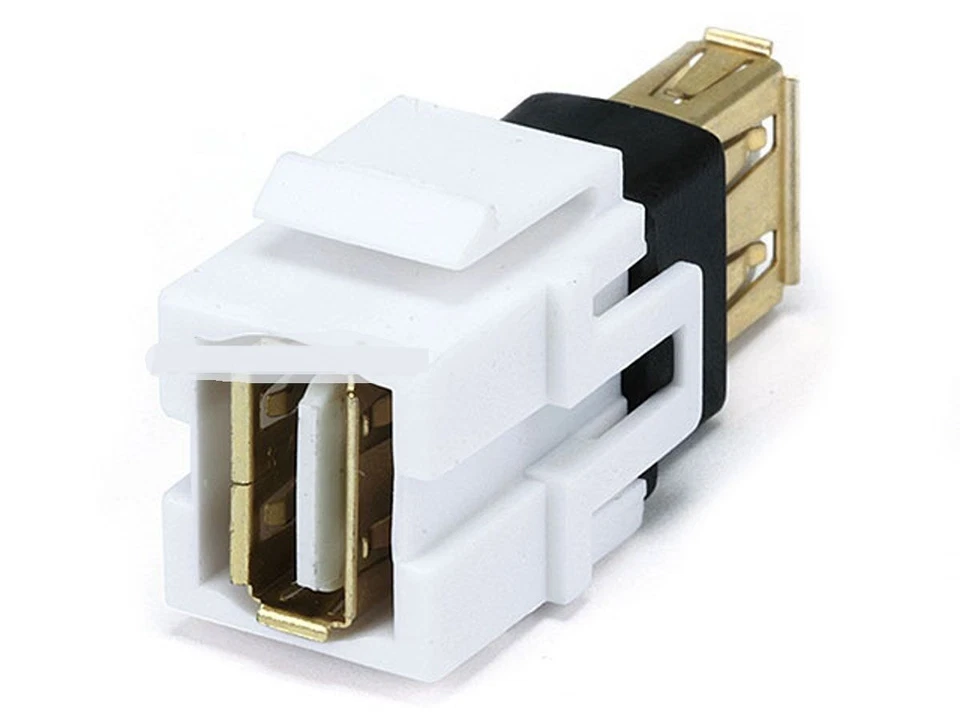 5x USB 2.0 A Female/F Snap-in Coupler Jack Insert for Keystone Wall Plate - Image 2 of 4