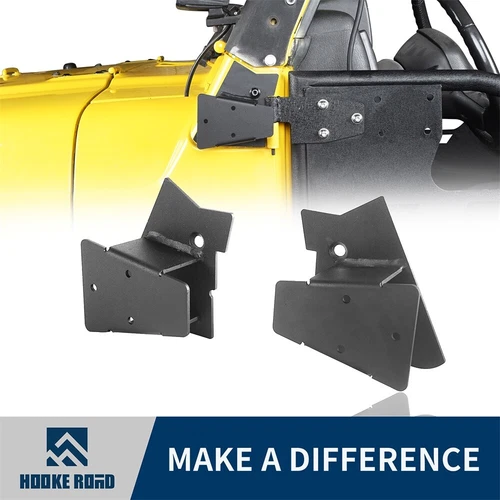 Hooke Road Steel Side View Mirror Mounting Brackets for Jeep Wrangler TJ 97-06