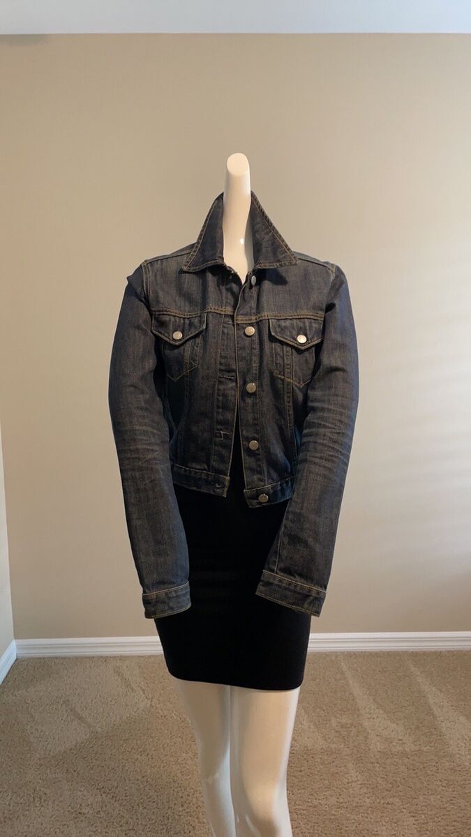 VINTAGE NEW PAPER DENIM CLOTH CROP JEAN JACKET NWOT SM