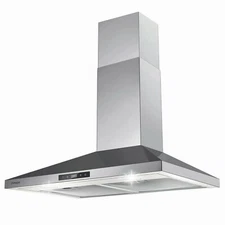 30" Wall Mount Range Hood Touch Control 450CFM Kitchen Cooking Vented LED Light