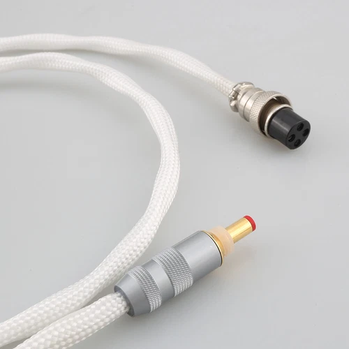 HiFi Pure Silver GX16 4Pole to DC 2.1/2.5 DC Wire AC DC Linear Audio Power Cable - Picture 5 of 9