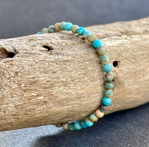 Blue Turquoise 4mm Beads Healing Protection Dainty Minimalist