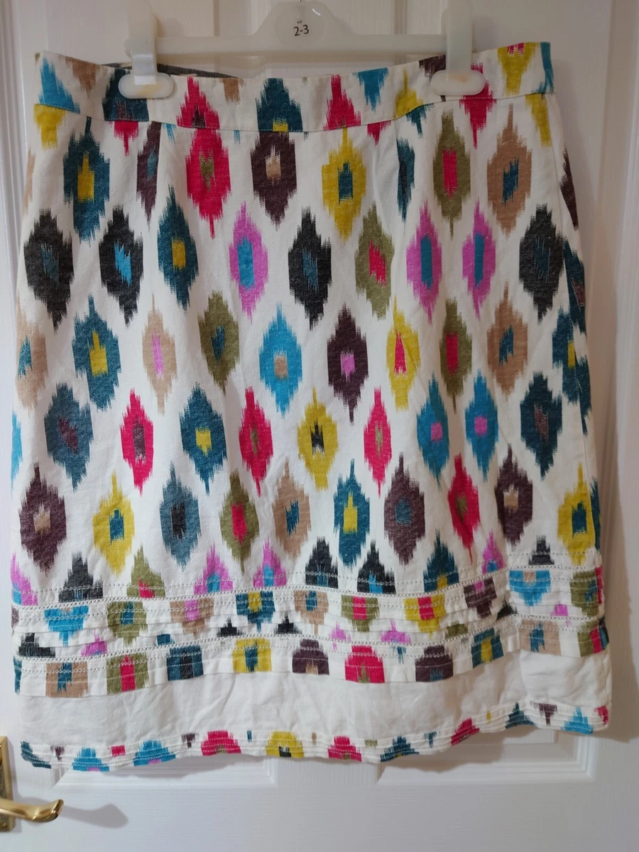 Jupe Longue Everbelle Taille 14 – Motif Géométrique Multicolore – A-Line