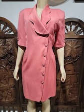 Vintage Carolyn Rare Coral Pink Size M? Women's Short Sleeve Dress #C