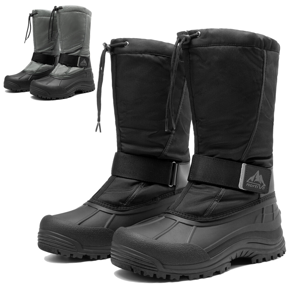 Men Snow Boots Waterproof Mid-Calf Fur Lined Insulated Outdoor Ski Snow Boots-image