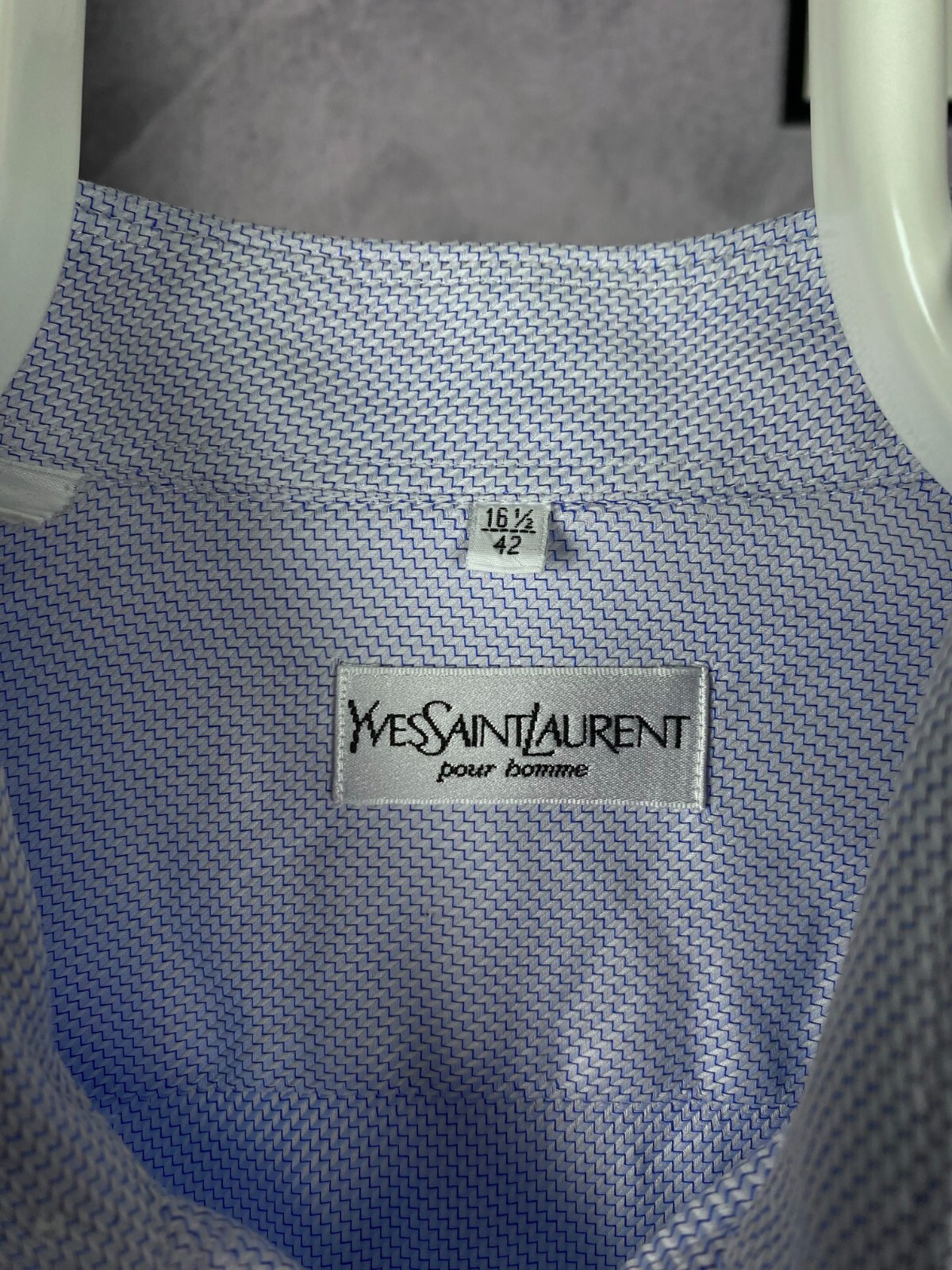 Camicia abito vintage blu Yves Saint Laurent taglia 42 16 5 (1 2)