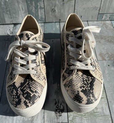 Women Snakeskin Lace-Up Shoes Sam Edelman WOMENS SIZE 6 Ethyl Lace Up Sneaker Snake Print  main image 4