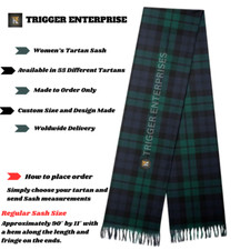 Handmade Womens Tartan Sash  Custom Size  Available 55 Tartans Made to Order