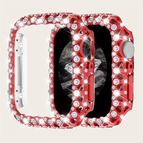Diamond Inlay PC Case Protective Case For Apple Watch Series7 iwatch 8 41mm 45mm - Picture 18 of 25