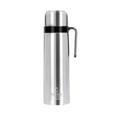 Yerba Mate Vacuum Insulated Bottle Double Walled 33.8oz Classic Silver Thermo