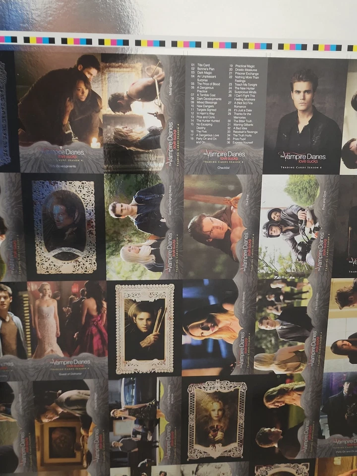 Rare Uncut Sheet of 2016 Cryptozoic Vampire Diaries Season 4 Foil Cards 28"x41" - Image 3 of 4