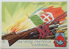 CARTOLINA 146 REGGIMENTO FANTERIA CATANIA DIVISIONE REGIO ESERCITO MILITARE 