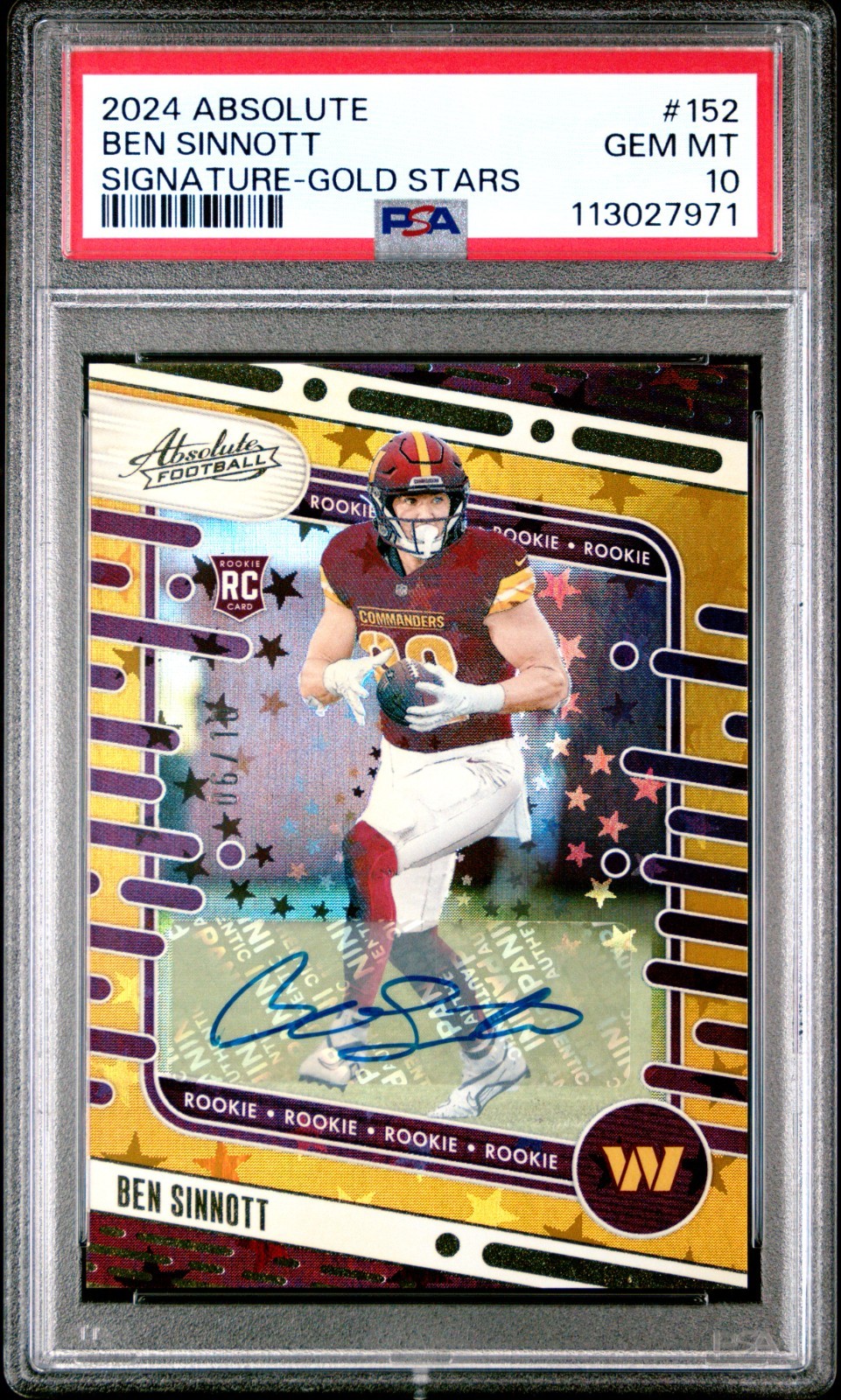 Ben Sinnott Panini Absolute #152 Autograph