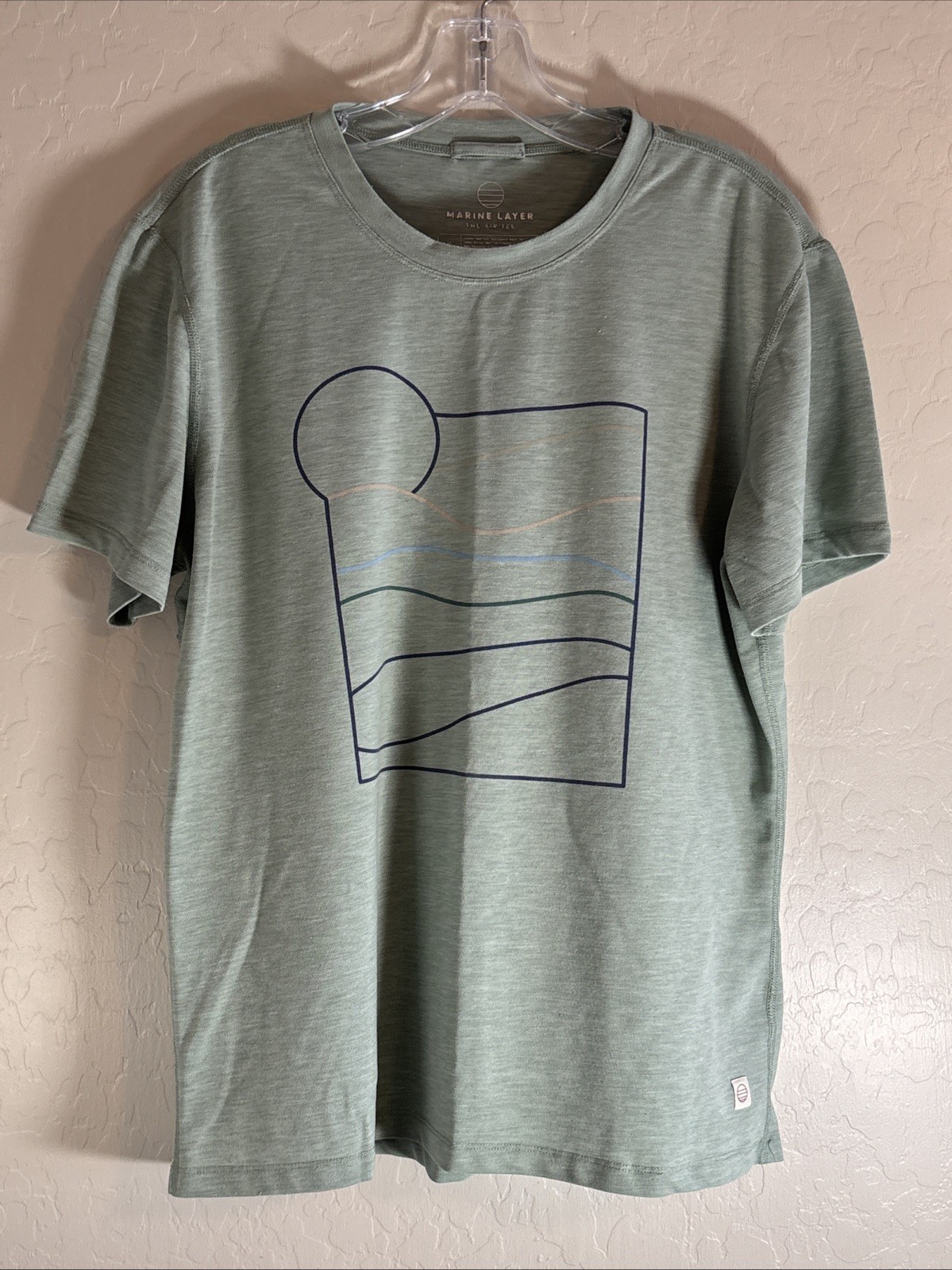 Marine Layer The Air Tee Shirt Men’s Size Medium Breathable Fabric Green