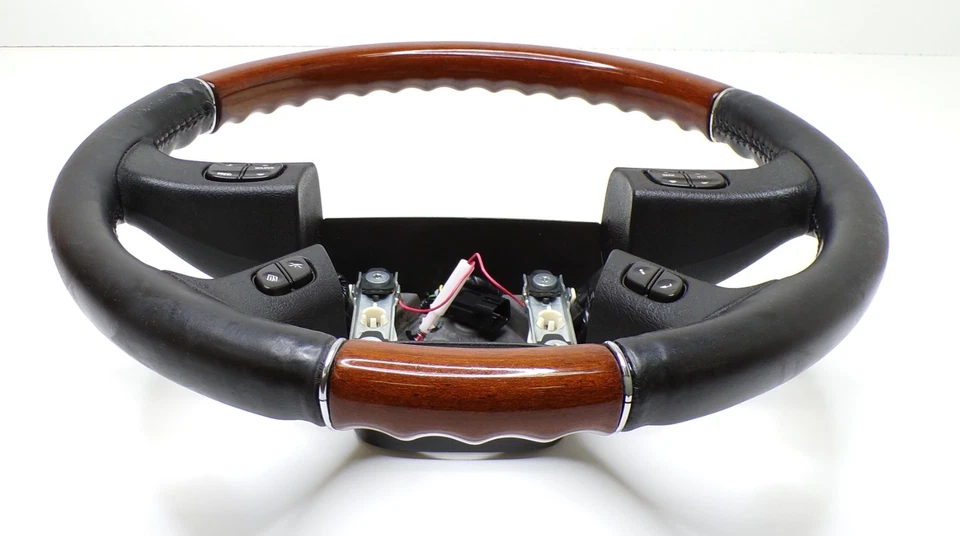 Chevrolet 03-06 Tahoe Suburban Yukon Escalade  Steering Wheel Black Leather Wood - Изображение 2 из 4