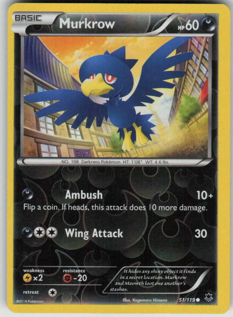 Murkrow Common Reverse Holo Phantom Forces LP 51/119