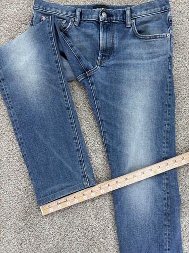 Jeans Uniqlo Linea Rossa Kaihara Selvedge Denim Uomo 34x27 Slim Dritto Vita Bassa - Foto 15 di 16