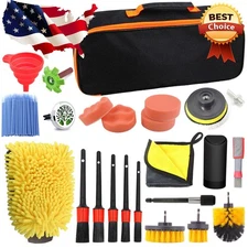 24Pcs Car Interior Detailing Kit Cleaning Tool Polisher Drill - On Sale NOW Fast