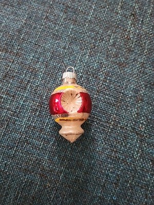 Vintage Shiny Brite Double Indent Sphere Point Mercury Glass Ornament 3  Red