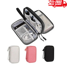 Travel Cable Organizer Bag Double Layer Storage Case Waterproof Electronic Pouch