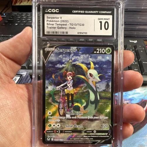 Serperior V Pokémon Silver Tempest TG13/TG30 Full Art Holo CGC 10 2022