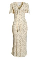NEW, Reformation Tyra Polka Dot Short Sleeve Midi Dress sz 10 #MD2316