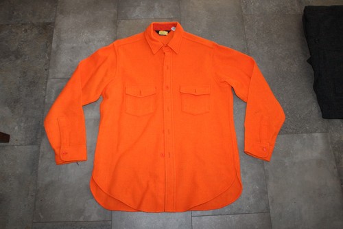 Vintage WOOLRICH Blaze Orange Wool Barn Shirt Gr. Große Made in USA